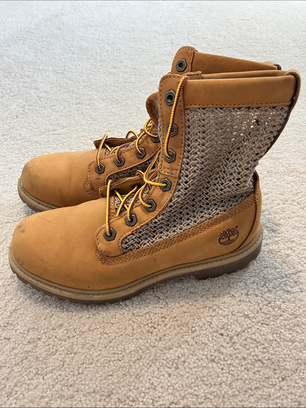 Women’s Tan Work-Style Lace-Up Boots